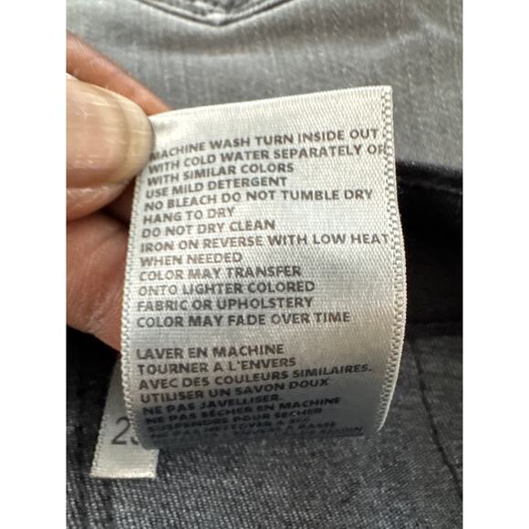 L'Agence Margot High Rise Skinny Jeans Black Gold Trim Size 25 - Picture 7 of 7